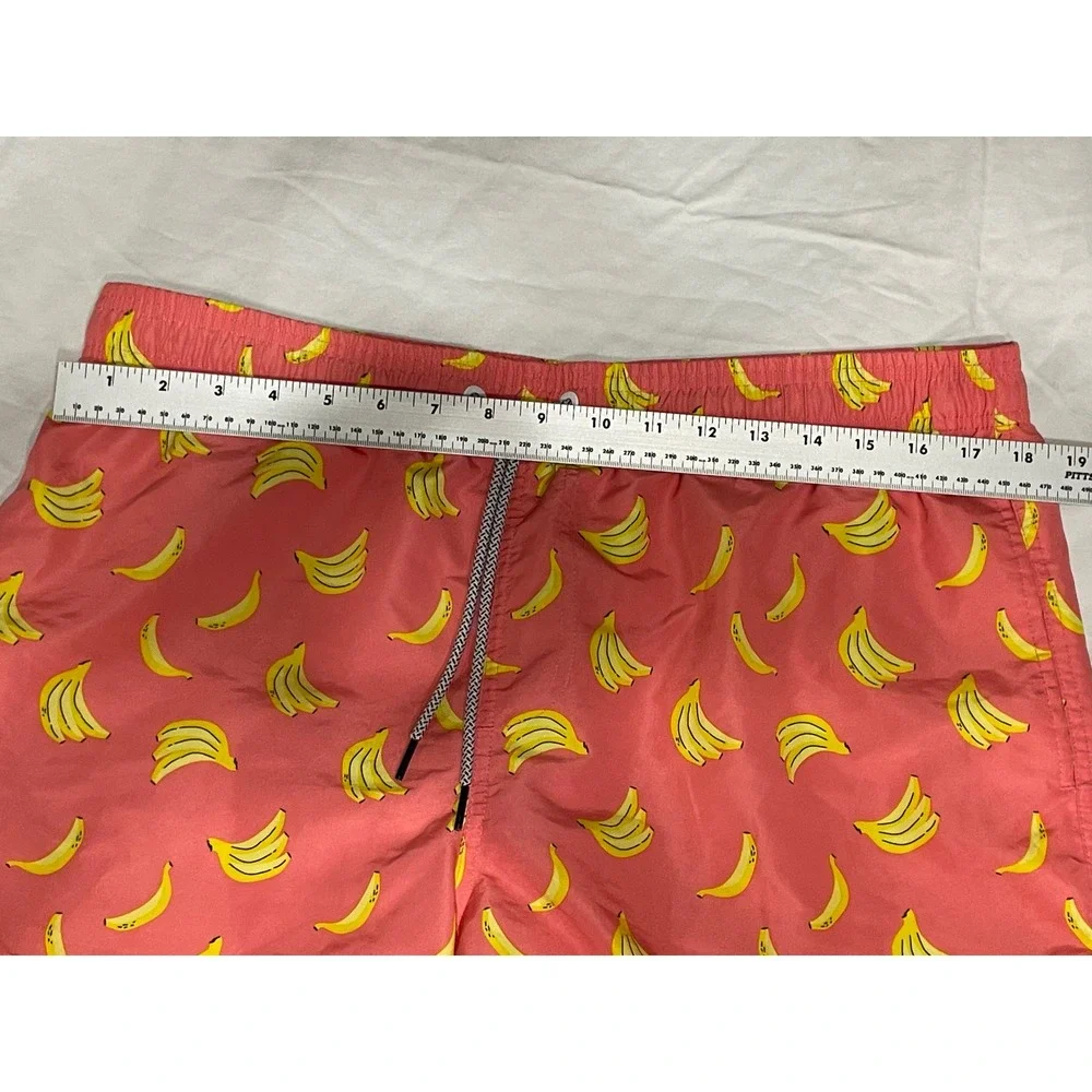 Maamgic Swim Trunks XL Pink Banana Print‎ Mens Mesh Lined Board Shorts Excellent